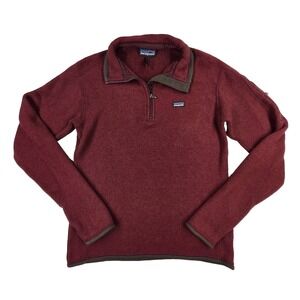 Patagonia Better Sweater‎ 1/4 Zip Red Womens Medium 25617 Bergundy Red